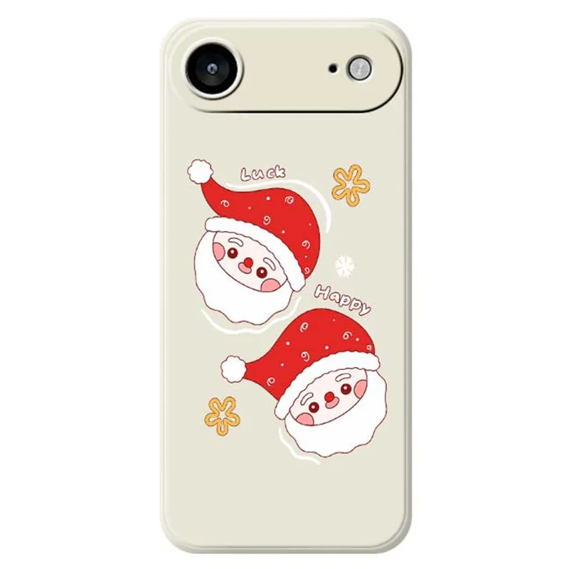 For iPhone Air Case Cute Santa Claus Pattern Printing Straight Edge TPU Phone Back Cover - Beige