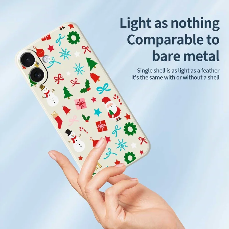 For iPhone 17 Case Christmas Decorations Pattern Printing Straight Edge TPU Phone Back Cover - Black