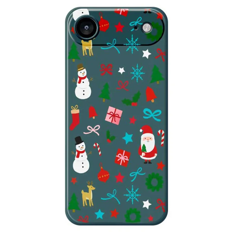 For iPhone Air Case Christmas Decorations Pattern Printing Straight Edge TPU Phone Back Cover - Green