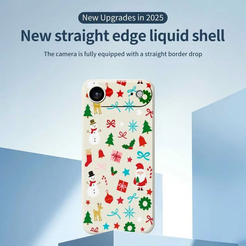For iPhone Air Case Christmas Decorations Pattern Printing Straight Edge TPU Phone Back Cover - Green