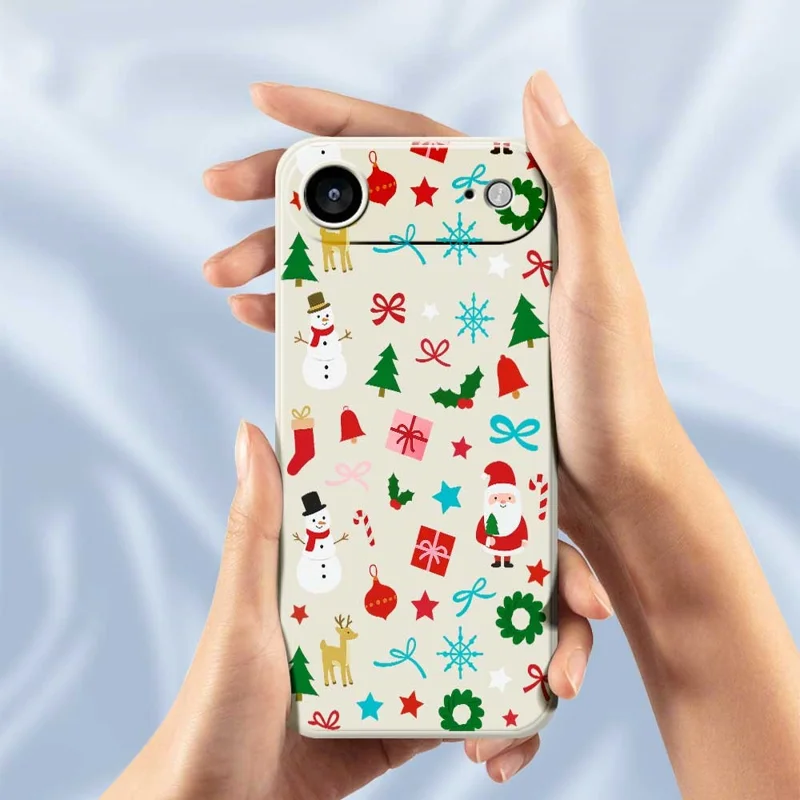 For iPhone Air Case Christmas Decorations Pattern Printing Straight Edge TPU Phone Back Cover - Green