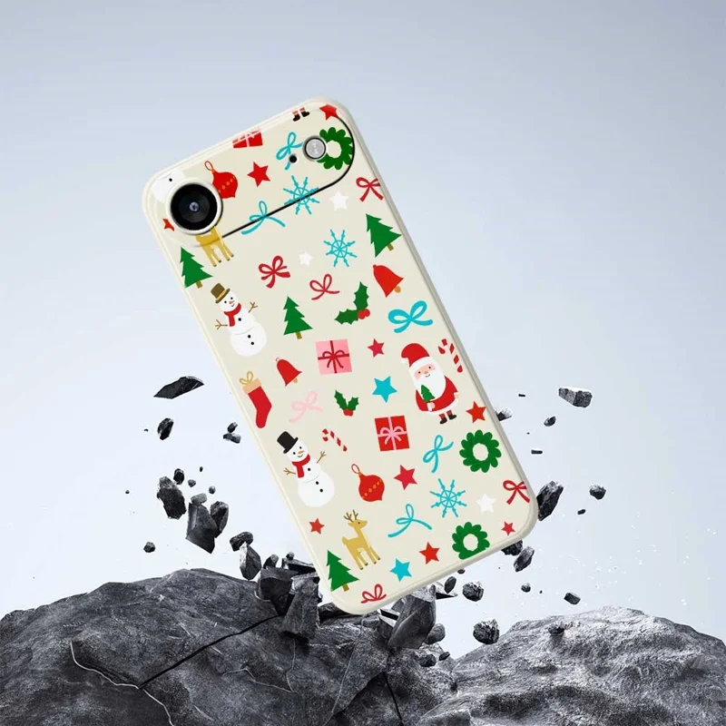 For iPhone Air Case Christmas Decorations Pattern Printing Straight Edge TPU Phone Back Cover - Green