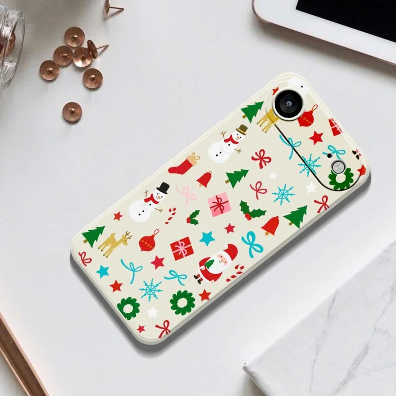 For iPhone Air Case Christmas Decorations Pattern Printing Straight Edge TPU Phone Back Cover - Green