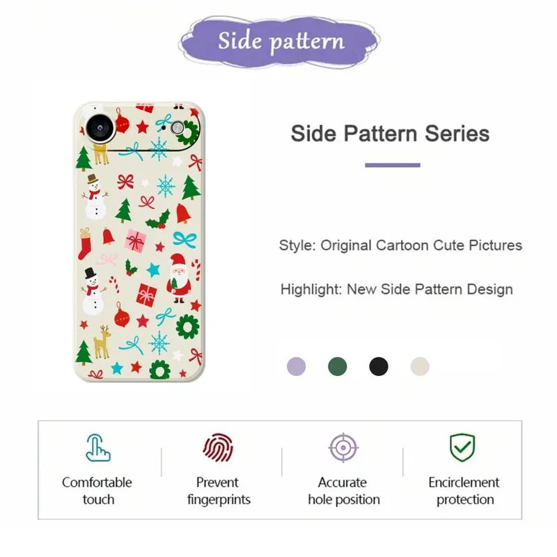 For iPhone Air Case Christmas Decorations Pattern Printing Straight Edge TPU Phone Back Cover - Green