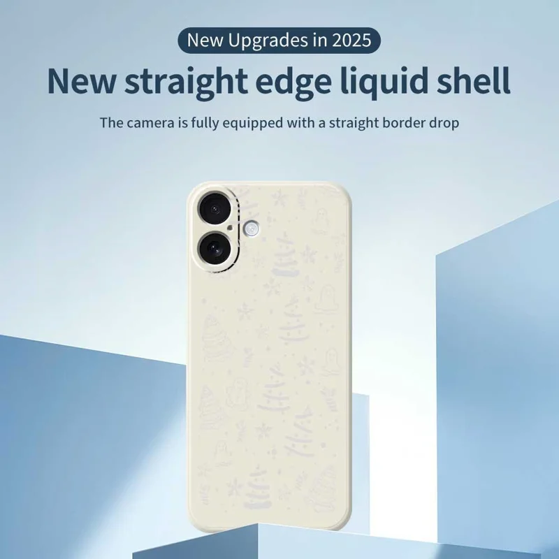 For iPhone 17 Hoesje Sneeuwvlok Gemberkoek Patroon Afdruk Rechte Rand TPU Telefoon Achterkant - Groen