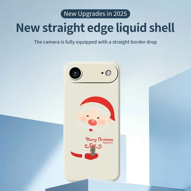For iPhone Air Case Santa Claus Gift Pattern Printing Straight Edge TPU Phone Back Cover - Green