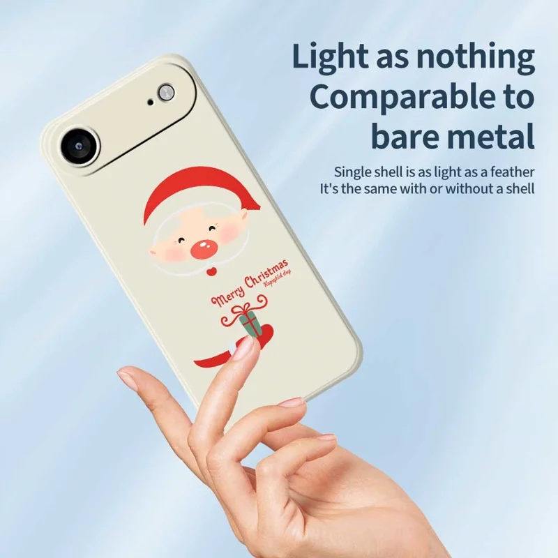 For iPhone Air Case Santa Claus Gift Pattern Printing Straight Edge TPU Phone Back Cover - Green