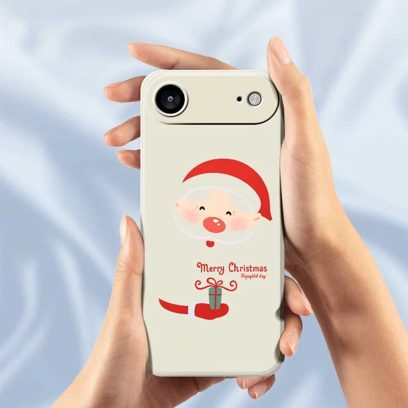 For iPhone Air Case Santa Claus Gift Pattern Printing Straight Edge TPU Phone Back Cover - Green