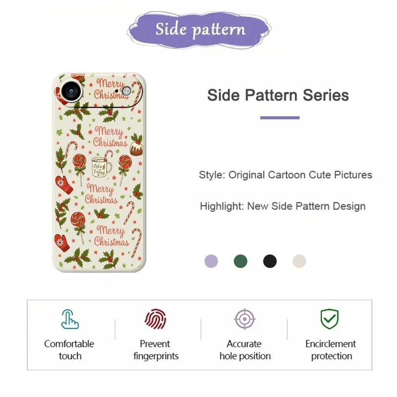 For iPhone Air Case Christmas Candy Gloves Pattern Printing Straight Edge TPU Phone Back Cover - Beige