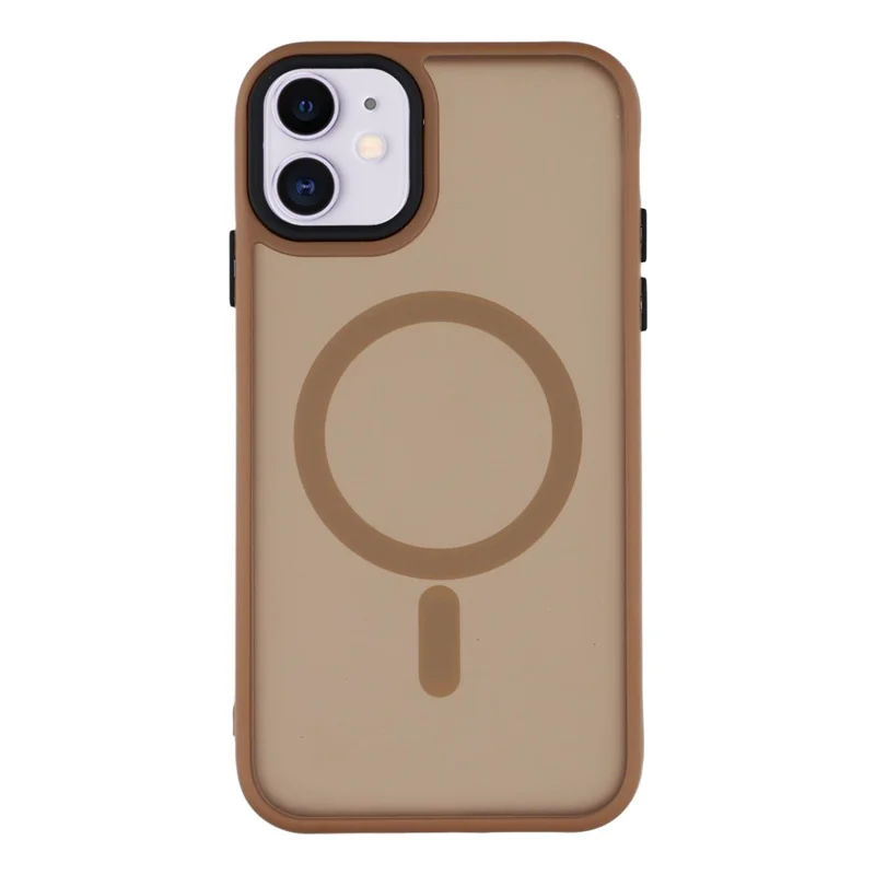 Cover per iPhone 11 Compatibile con MagSafe in PC + TPU con Finitura Soft-Touch - Marrone