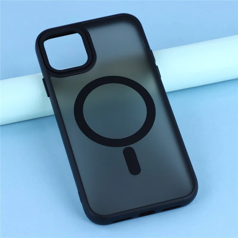 For iPhone 11 Case Compatible with MagSafe Skin-Touch PC + TPU Phone Cover - Black