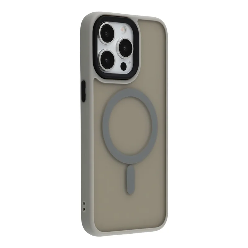 Funda para iPhone 15 Pro Max Compatible con MagSafe Carcasa de PC + TPU con Tacto Suave - Gris Titanio