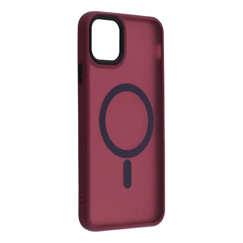 For iPhone 11 Pro Max Case Compatible with MagSafe Skin-Touch PC + TPU Phone Cover - Wine Red