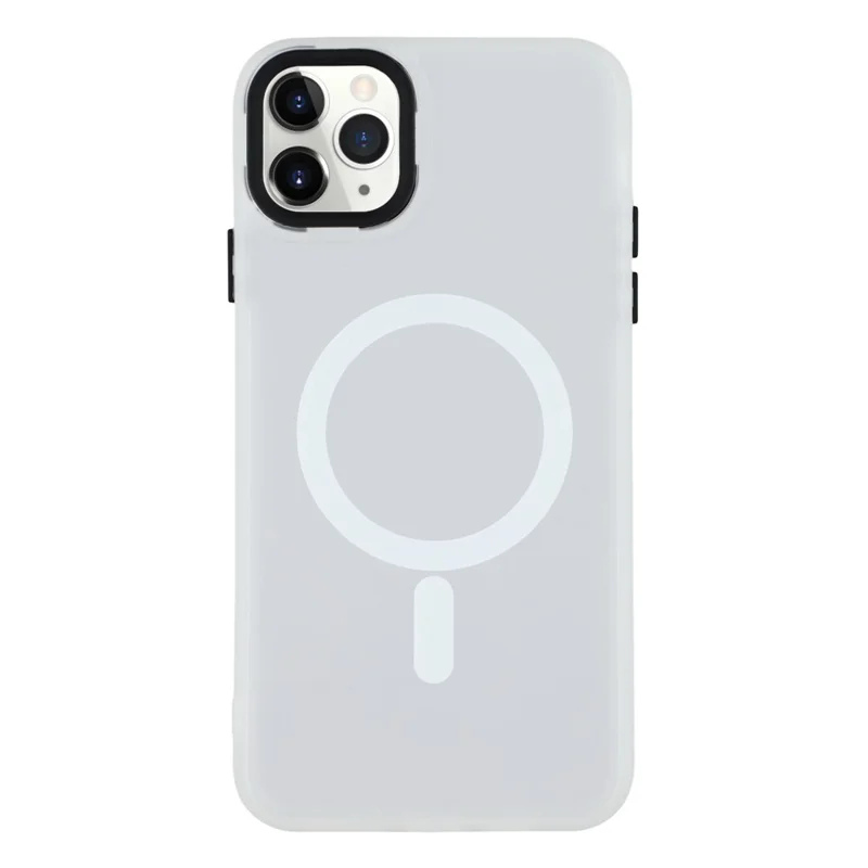Cover per iPhone 11 Pro Max Compatibile con MagSafe, Custodia in PC + TPU Effetto Skin-Touch - Bianco Trasparente