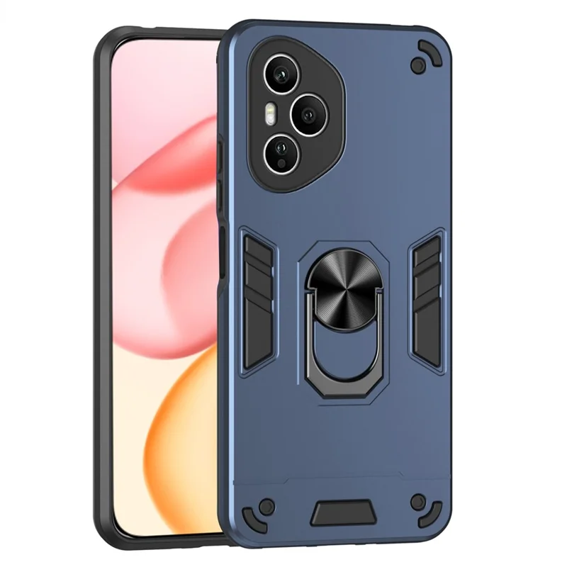Cover per Honor 400 Pro 5G (Globale) in PC + TPU Antiurto con Anello Supporto - Blu