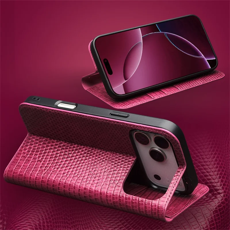 QIALINO Per iPhone 17 Pro Custodia Portafoglio in Pelle di Mucca Effetto Coccodrillo Antiurto
