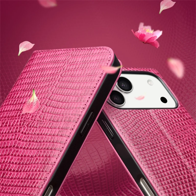 QIALINO Per iPhone 17 Pro Custodia Portafoglio in Pelle di Mucca Effetto Coccodrillo Antiurto