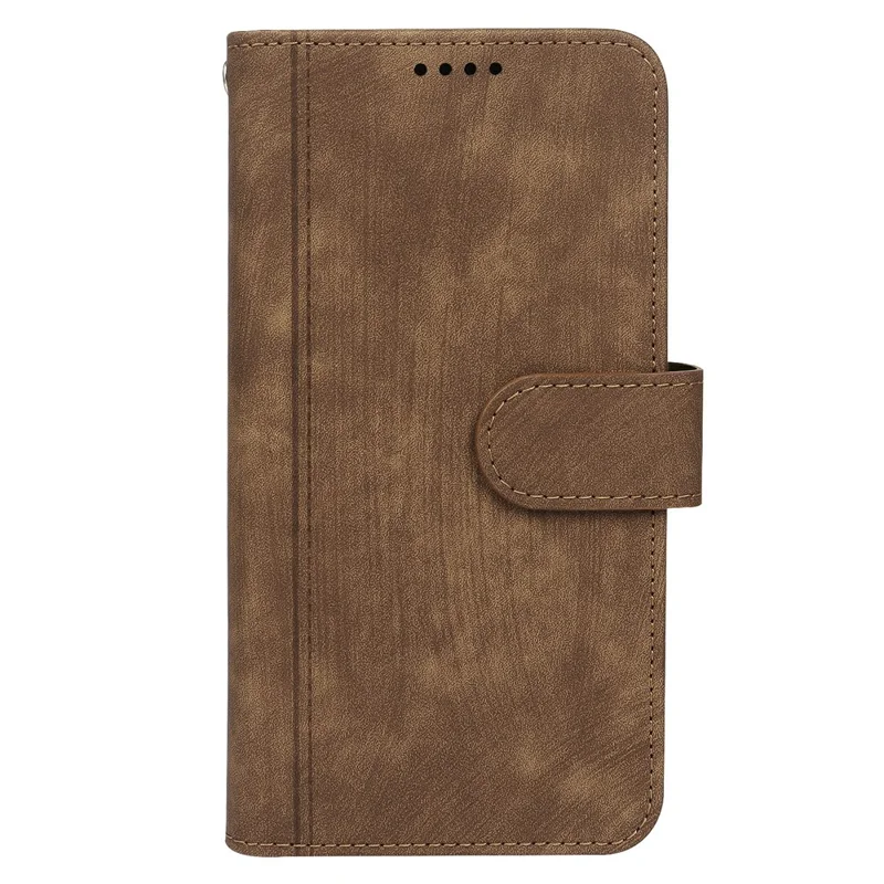 Funda de cuero para Honor Magic7 Lite 5G / X60 Pro 5G / X9c 5G Patrón de línea Billetera Funda para teléfono con 9 ranuras para tarjetas - Marrón
