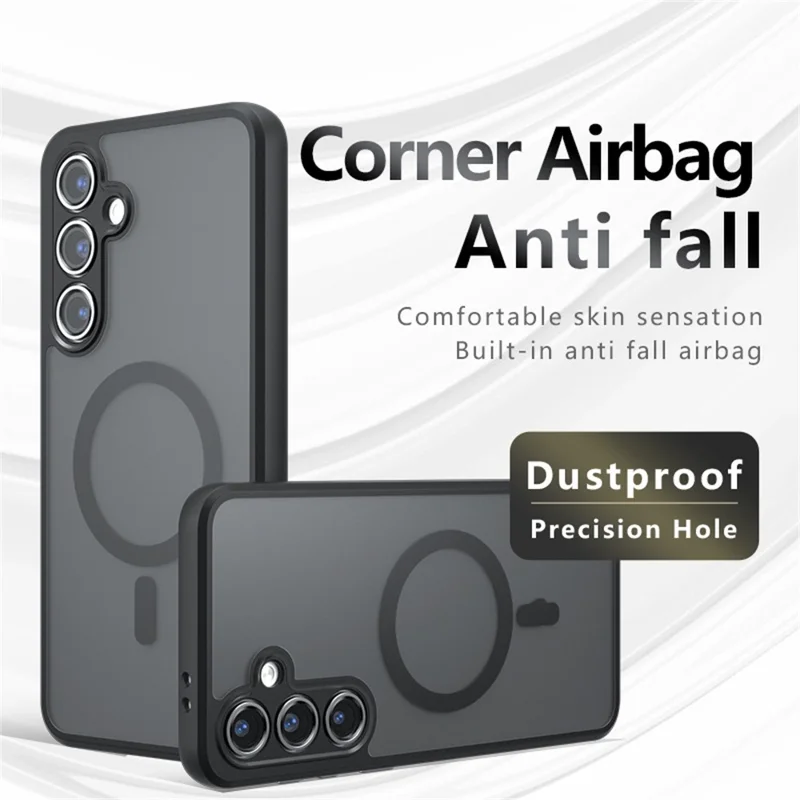 Coque compatible avec Samsung Galaxy S25+ avec MagSafe, en TPU + PC, toucher mat
