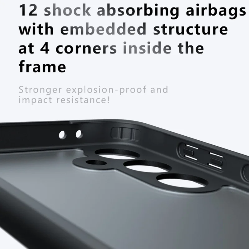 Cover per Samsung Galaxy S25+ Custodia in TPU con Effetto Skin-Touch + PC Guscio Opaco per Cellulare, Nero Trasparente