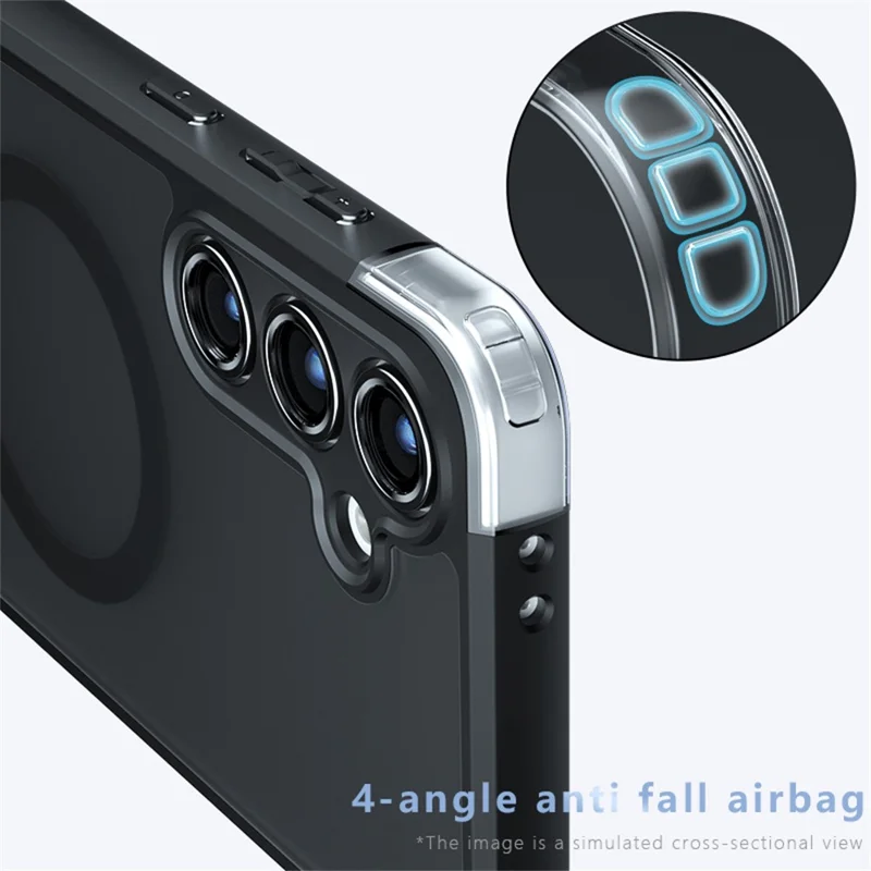 Cover per Samsung Galaxy S25 Compatibile con MagSafe, in TPU + PC con Finitura Opaca e Effetto Soft-Touch