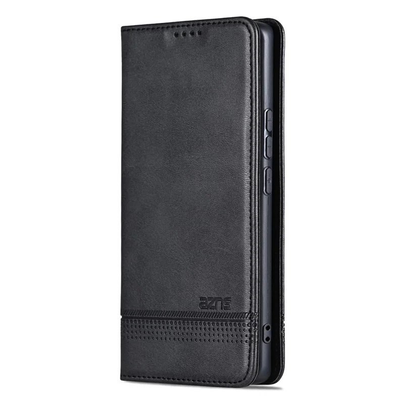 AZNS Per Oppo Reno14 Pro 5G (Globale) Cover in Pelle di Vacchetta Effetto Texture Portafoglio - Nero