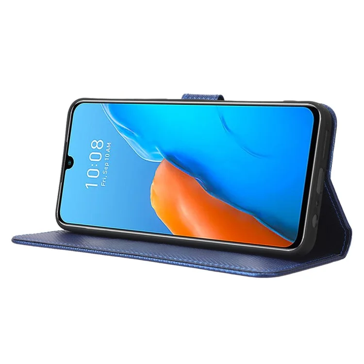 Para Infinix Note 12 Pro 4G X676B Fully Wrapped Diamond Texture PU Leather Stand Magnetic Clasp Case Wallet Phone Cover - Blue