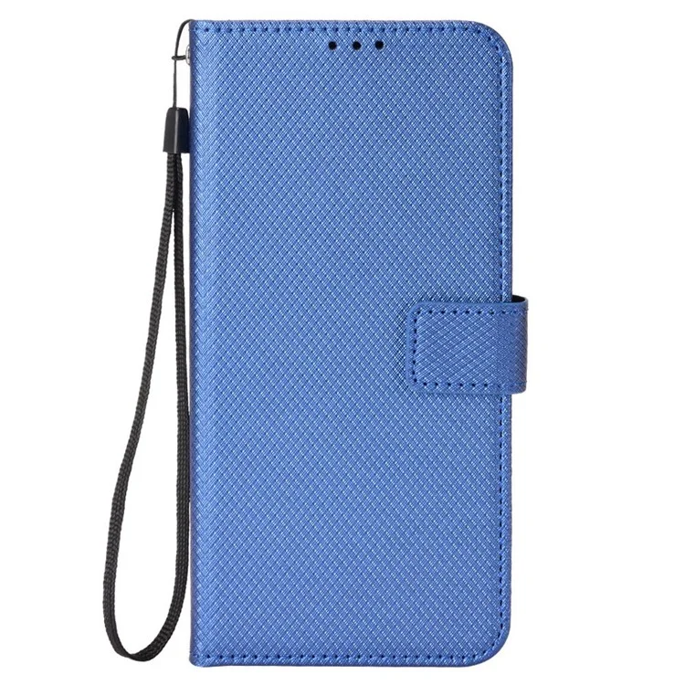 Para Infinix Note 12 Pro 4G X676B Fully Wrapped Diamond Texture PU Leather Stand Magnetic Clasp Case Wallet Phone Cover - Blue