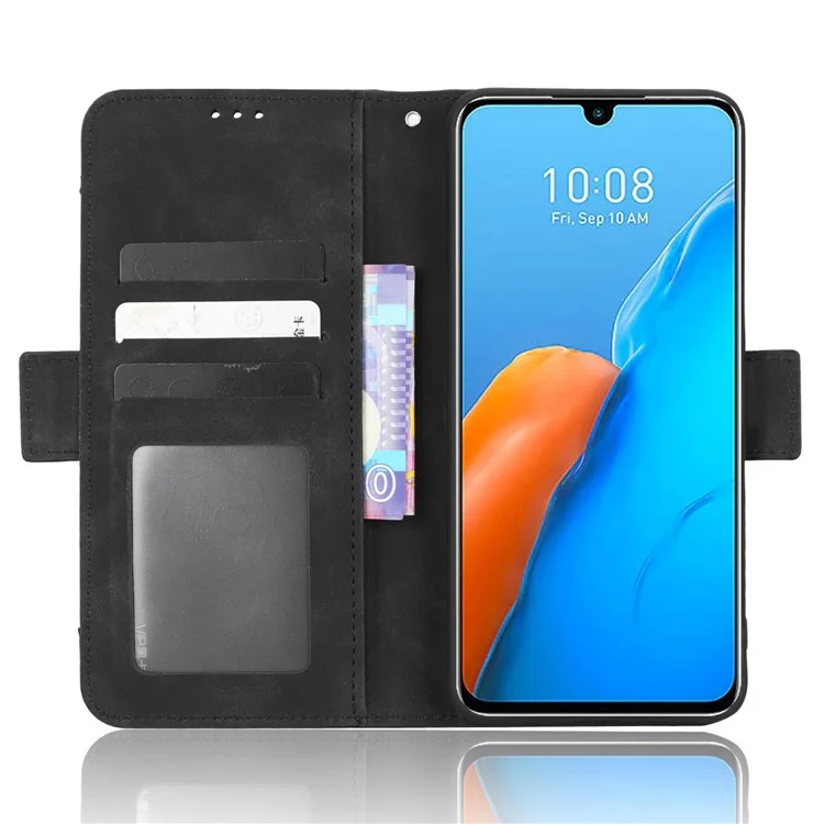 Pour Infinix Note 12 Pro 4G X676B Slages à Cartes Multiples Anti-scratch PU Cuir Dual Magnetic Flasp Téléphone Couvercle du Support Portefeuille - le Noir