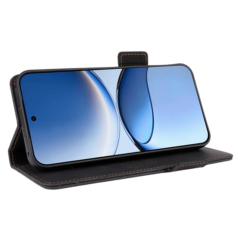 For Xiaomi Poco F7 5G / Redmi Turbo 4 Pro 5G Case Leather Wallet Flip Phone Cover with Hardware Decor - Black