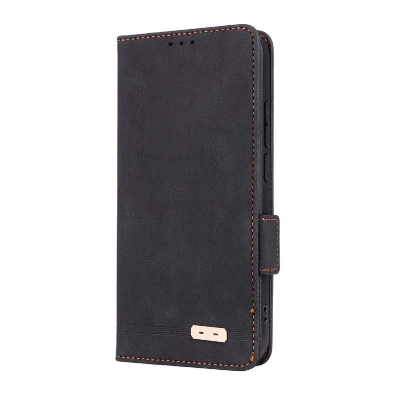 For Xiaomi Poco F7 5G / Redmi Turbo 4 Pro 5G Case Leather Wallet Flip Phone Cover with Hardware Decor - Black