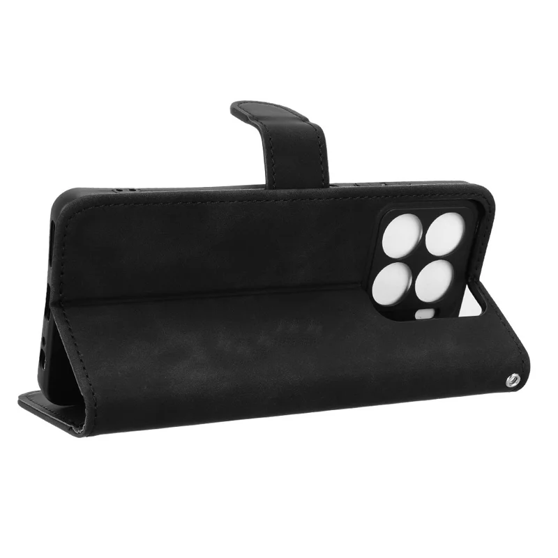 Pour ZTE Blade A56 Étui en Cuir Effet Peau Antichoc Portefeuille Housse de Téléphone Rabattable - Noir