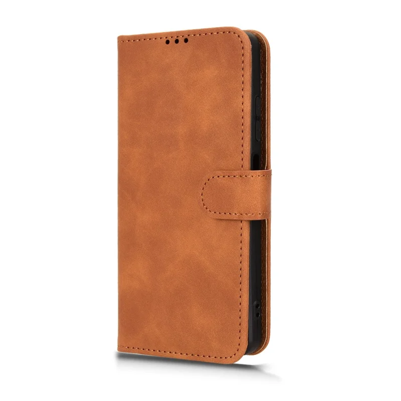 For ZTE Blade A56 Leather Case Skin Feel Anti Drop Wallet Flip Phone Cover - Brown