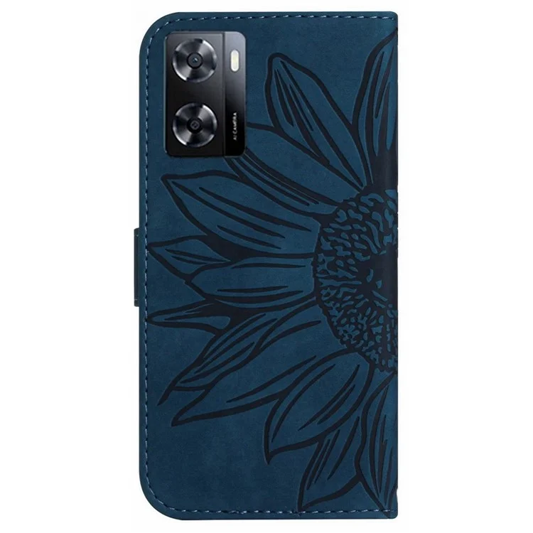 Для OnePlus Nord N300 5G HT04 Подсолнечный Отпечаток PU - Jet Blue