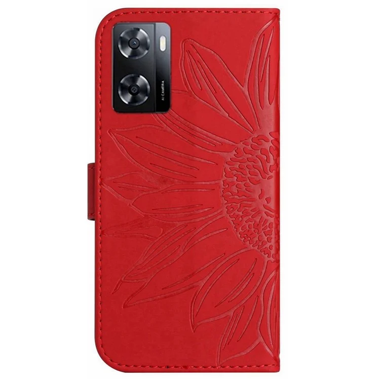 Для OnePlus Nord N300 5G HT04 Подсолнечный Отпечаток PU - Красный