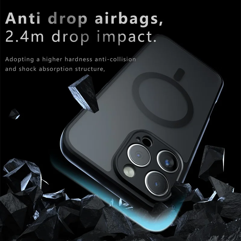Für iPhone 16 Pro Hülle Kompatibel mit MagSafe TPU + PC Matte Skin Touch Handyhülle