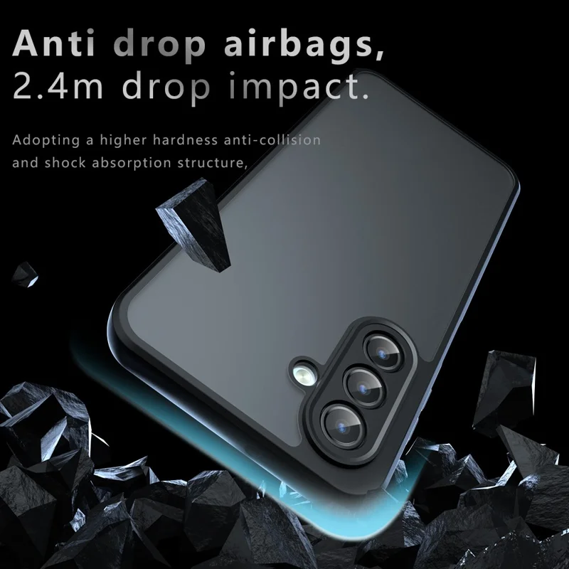 For Samsung Galaxy A34 5G Case Skin-Touch TPU + PC Matte Phone Shell, Transparent Black