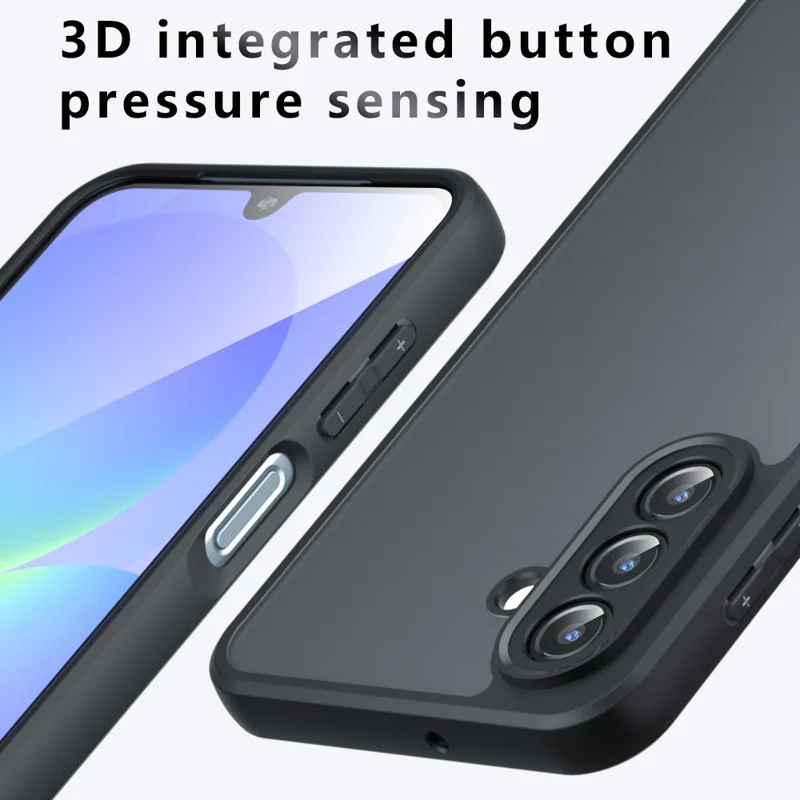 Für Samsung Galaxy A54 5G Hülle Skin-Touch TPU + PC Matte Handyhülle, Transparent Schwarz