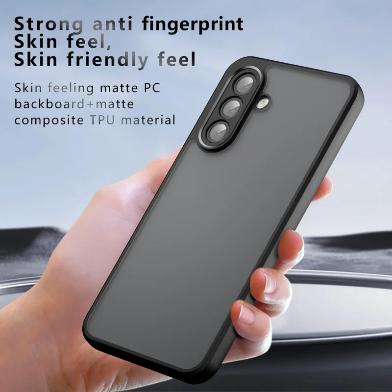 Für Samsung Galaxy A54 5G Hülle Skin-Touch TPU + PC Matte Handyhülle, Transparent Schwarz