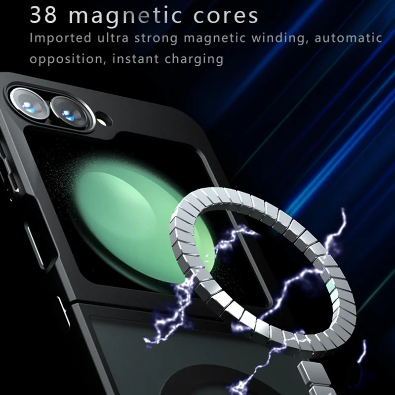 Чехол для Samsung Galaxy Z Flip5 5G, совместимый с MagSafe, из TPU + PC с матовой текстурой, который приятен на ощупь