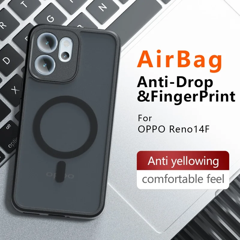 For Oppo Reno14 F 5G Case Compatible with MagSafe TPU + PC Matte Skin Touch Phone Cover