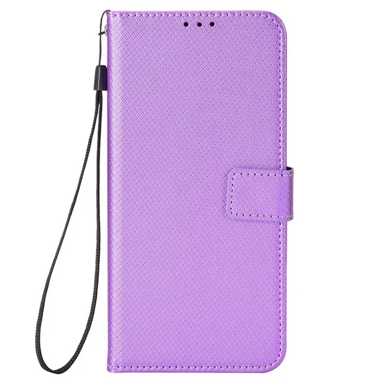 For Blackview BV7100 4G Diamond Texture PU Leather Wallet Case Flip Stand Magnetic Clasp Shockproof Phone Cover - Purple