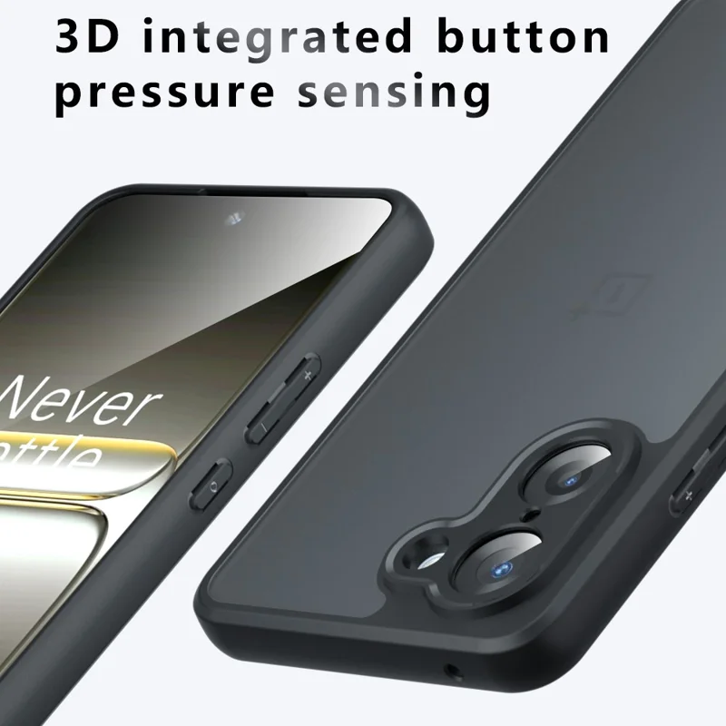 Für OnePlus Ace 5 Racing 5G / Nord CE5 5G Hülle Skin-Touch TPU + PC Matte Handyhülle, Transparent Schwarz