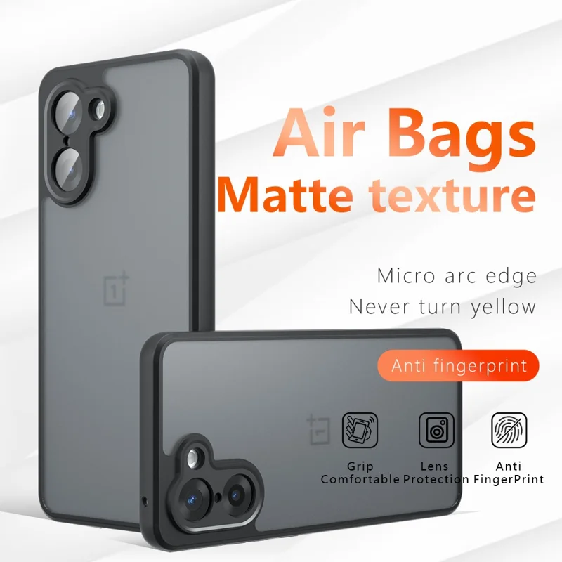 Für OnePlus Ace 5 Racing 5G / Nord CE5 5G Hülle Skin-Touch TPU + PC Matte Handyhülle, Transparent Schwarz