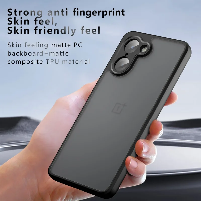 Für OnePlus Ace 5 Racing 5G / Nord CE5 5G Hülle Skin-Touch TPU + PC Matte Handyhülle, Transparent Schwarz