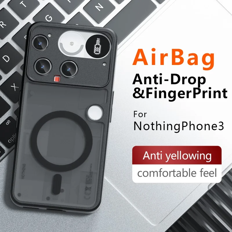 Cover per Nothing Phone (3) 5G Compatibile con MagSafe, Cover per Telefono in TPU + PC Opaco con Effetto Soft-Touch