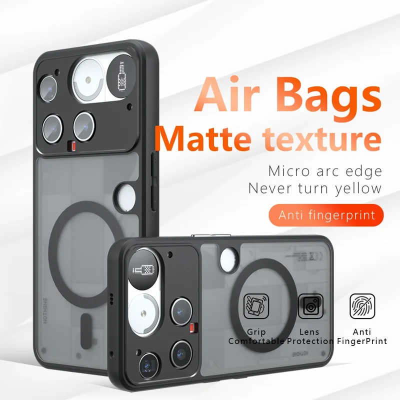 Cover per Nothing Phone (3) 5G Compatibile con MagSafe, Cover per Telefono in TPU + PC Opaco con Effetto Soft-Touch