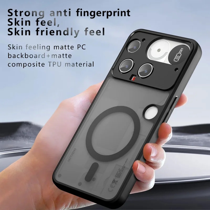 Cover per Nothing Phone (3) 5G Compatibile con MagSafe, Cover per Telefono in TPU + PC Opaco con Effetto Soft-Touch