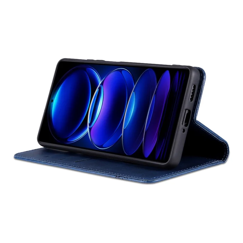 AZNS Per Xiaomi Redmi 15C 4G (UE) (173mm) Cover in Pelle di Vacchetta Portafoglio - Blu