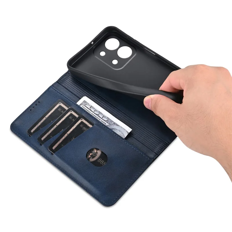 AZNS Per Xiaomi Redmi 15C 4G (UE) (173mm) Cover in Pelle di Vacchetta Portafoglio - Blu